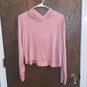 Cropped Gingham Hoodie